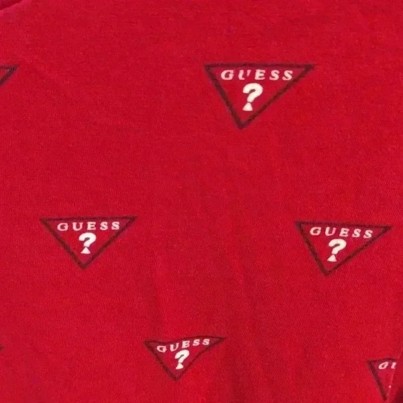 Guess graphic logo red T-shirt unisex medium - Picture 2 of 4